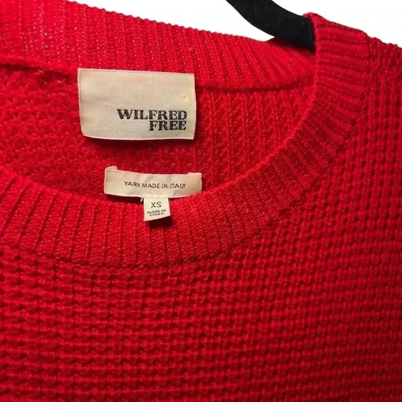 Wilfred Free Isabelli Red Knit Long  Sleeve Pullover Sweater Size XS - Picture 6 of 6